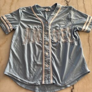 Baby Blue Angel Baseball Shirt Size Small